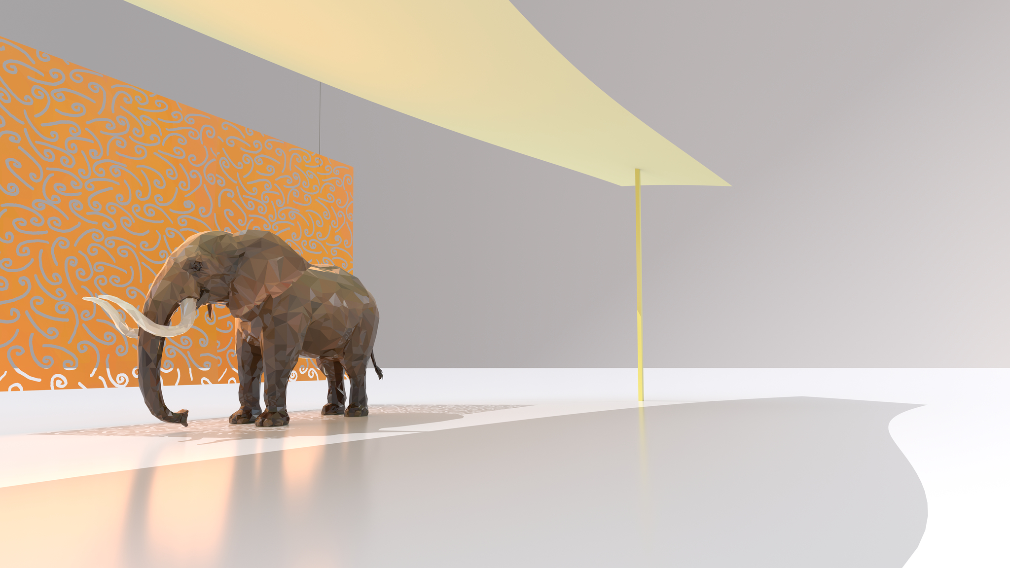 Elephant hidden from the bloody hunters