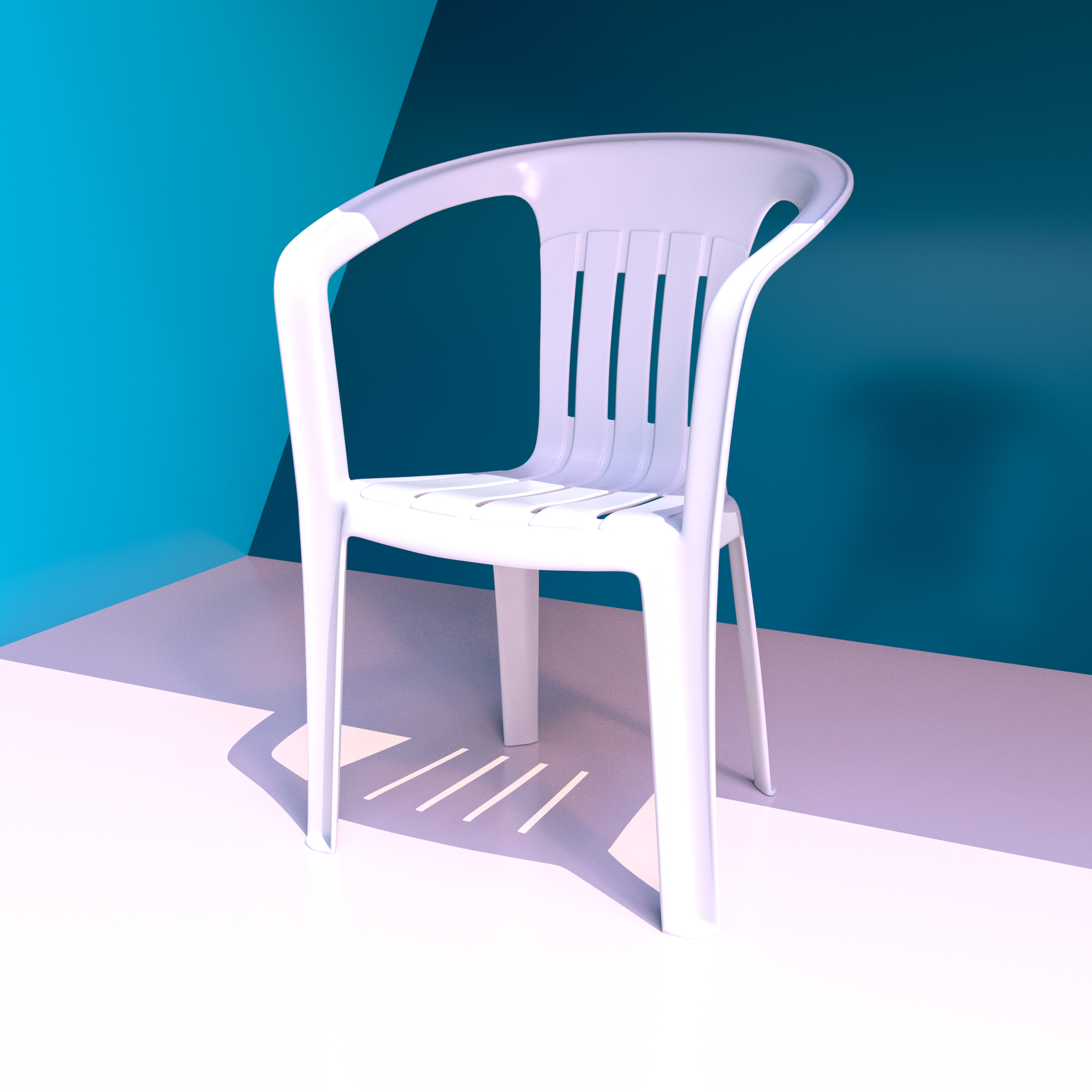 Portrait of a plastic chair